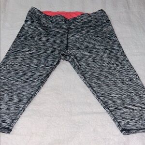 RBX‎ Gray Textured Leggings with Sporty Black Accents